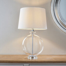 Luminosa Lighting Luminosa Gideon Table Lamp Clear Glass, Nickel Plate Shade - thumbnail 2