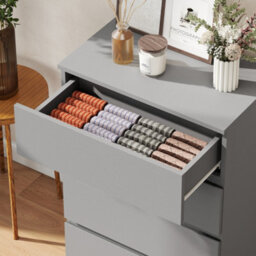 Homcom Bedroom Chest Of Drawers, 4 Drawers Dresser, Drawer Unit, Grey - thumbnail 9