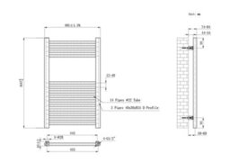 Lux Heat Chrome Ladder Towel Radiator 800mm (H) X 500mm (W) - thumbnail 2