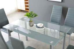 Kosy Koala Glass Grey Dining Table Rectangle Dining Table Dining Room Kitchen Furniture - thumbnail 2