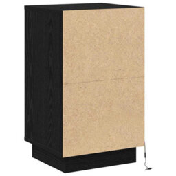 Berkfield Modern Bedside Cabinet With Led Black Oak 39X34.5X65 Cm Engineered Wood - thumbnail 8