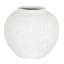 Hill Interiors Ashen Medium Round Vase - Ceramic - L19 X W19 X H16 Cm - White - thumbnail 1