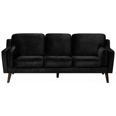 Beliani Sofa 3 Seater Lokka Velvet Black - image 1