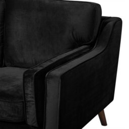 Beliani Sofa 3 Seater Lokka Velvet Black - thumbnail 9