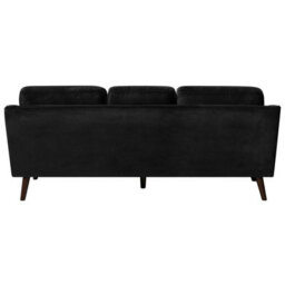 Beliani Sofa 3 Seater Lokka Velvet Black - thumbnail 6
