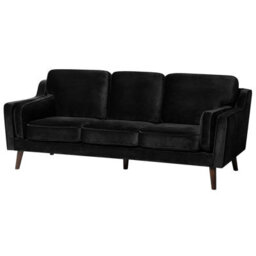 Beliani Sofa 3 Seater Lokka Velvet Black - thumbnail 5