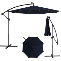 Costway 3 M Patio Solar-Lighted 112 Led Cantilever Offset Umbrella W/ Crank Tilt - thumbnail 2