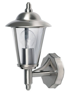 Luminosa Lighting Luminosa Klien 1 Light Outdoor Wall Lantern Polished Stainless Steel, Clear Polycarbonate Ip44, E27 - image 1