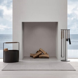 Blomus Ashi 3 Piece Steel Fireplace Tool Set With Oak Handle - Black - thumbnail 2