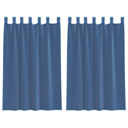 Berkfield Voile Curtains With Rod Pockets 2 Pcs Royal Blue - thumbnail 2