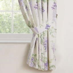 Dreams & Drapes Wisteria Pair Of Pencil Pleat Curtains With Tie-Backs - thumbnail 3