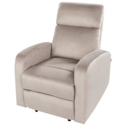 Beliani Recliner Chair Verdal With Footrest Velvet Taupe - thumbnail 7