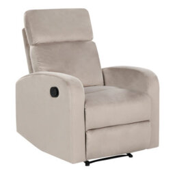 Beliani Recliner Chair Verdal With Footrest Velvet Taupe
