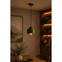 Luminosa Lighting Luminosa Simply Slim Pendant Ceiling Light Green 1X E27 - thumbnail 2
