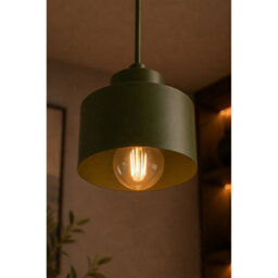 Luminosa Lighting Luminosa Simply Slim Pendant Ceiling Light Green 1X E27 - thumbnail 3