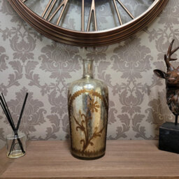 Minster 15 Inch Decorative Vase - Tinted Glass - L16 X W16 X H38 Cm - Antique Silver