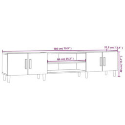 Vidaxl Tv Cabinet High Gloss White 180X31.5X40 Cm Engineered Wood - thumbnail 3