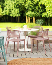 Beliani Set Of 4 Garden Chairs Gela Pastel Pink - thumbnail 2