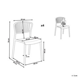 Beliani Set Of 4 Garden Chairs Gela Pastel Pink - thumbnail 3