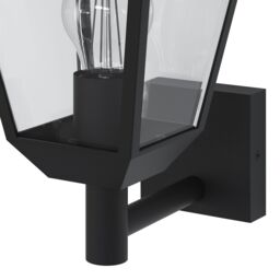 GoodHome Docker Fixed Matt Black Mains-Powered Outdoor Up [E27] Light Bulb Required (Not Included). Check Bulb Dimensions In Relation To Space Available. Wall Light - thumbnail 5