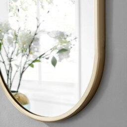 Furniturebox Jupiter 80Cm X 40Cm Art Deco Gold Metal Frame Oval Hallway Bedroom Dining And Living Room Wall Mirror - thumbnail 4