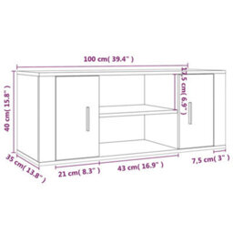 Walplus Tv Cabinet Grey Sonoma 100X35X40 Cm Engineered Wood - thumbnail 9