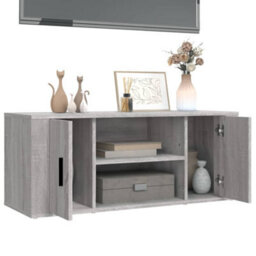 Walplus Tv Cabinet Grey Sonoma 100X35X40 Cm Engineered Wood - thumbnail 4