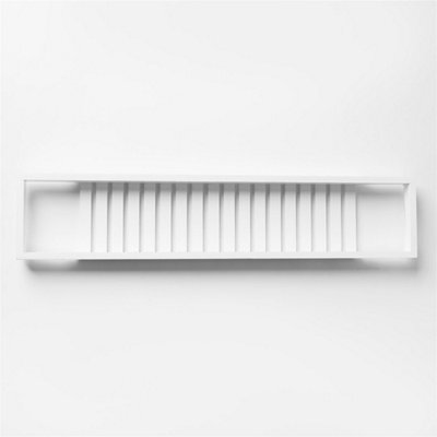 Bamboo Bath Tub Rack Storage Bathroom Caddy Shelf Tray Soap Holder Tidy Unit White - image 1
