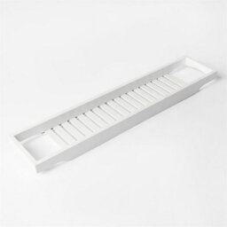 Bamboo Bath Tub Rack Storage Bathroom Caddy Shelf Tray Soap Holder Tidy Unit  White - thumbnail 3