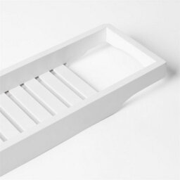 Bamboo Bath Tub Rack Storage Bathroom Caddy Shelf Tray Soap Holder Tidy Unit  White - thumbnail 2