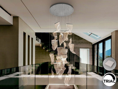 Luminosa Lighting Luminosa Velos Cluster Pendant Ceiling 24 Light Chrome Led 3000K - Uk Stock - image 1