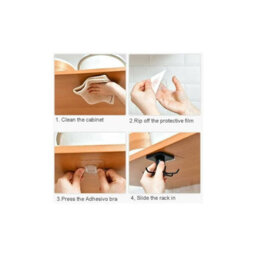 Rotating Kitchen Hook Without Drilling, Cabinet Spatula Holder, Hanging Wall Storage Rack - thumbnail 2