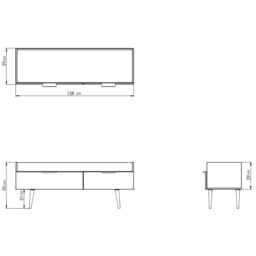 Linear Ready Assembled Matt Duck Egg & White Media Unit With 2 Drawers, (H)128Cm X (W)51.5Cm X (D)39.5Cm - thumbnail 6