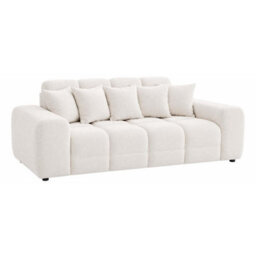 Furnishings For Less UK Jenson Natural 3 Seater Plush Velvet Sofa With Deep Seats - thumbnail 1
