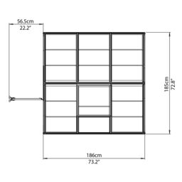 Palram - Canopia Mythos 6X6 Ft Silver Aluminium Apex Greenhouse With Polycarbonate (Pc) Glazing - thumbnail 5