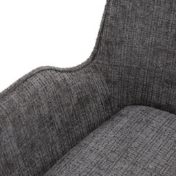 Fwstyle Set Of 2 Amelia Grey Linen Upholstered Swivelling Carver Dining Chairs - thumbnail 5