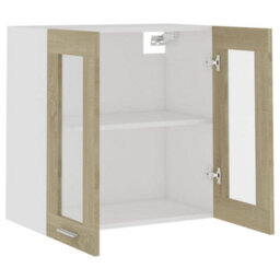 Walplus Hanging Glass Cabinet Sonoma Oak  60X31X60 Cm Engineered Wood - thumbnail 5