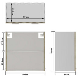 Walplus Hanging Glass Cabinet Sonoma Oak  60X31X60 Cm Engineered Wood - thumbnail 9