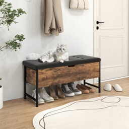 Costway Storage Ottoman Bench Flip Top Storage Chest With 2 Drawers Wooden Storage Bench - thumbnail 8