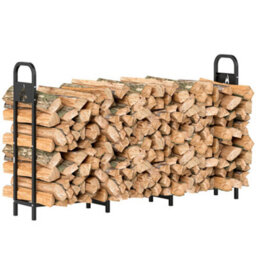 Outsunny Steel Firewood Log Rack, 300 Kg Indoor Outdoor Fireplace Log Holder - thumbnail 2