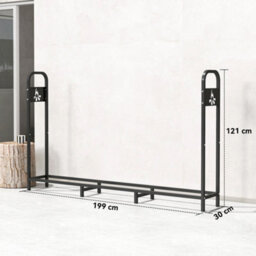 Outsunny Steel Firewood Log Rack, 300 Kg Indoor Outdoor Fireplace Log Holder - thumbnail 3