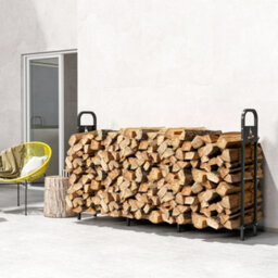 Outsunny Steel Firewood Log Rack, 300 Kg Indoor Outdoor Fireplace Log Holder - thumbnail 7