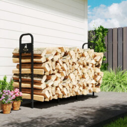 Outsunny Steel Firewood Log Rack, 300 Kg Indoor Outdoor Fireplace Log Holder - thumbnail 8