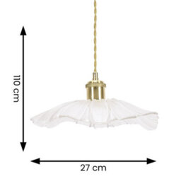 Valuelights Cassia Gold Hanging Pendant Ceiling Light With Clear Glass Flower Shade - thumbnail 9