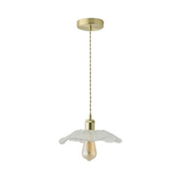 Valuelights Cassia Gold Hanging Pendant Ceiling Light With Clear Glass Flower Shade - thumbnail 6