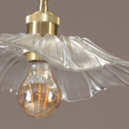 Valuelights Cassia Gold Hanging Pendant Ceiling Light With Clear Glass Flower Shade - thumbnail 3