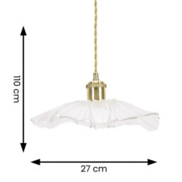 Valuelights Cassia Gold Hanging Pendant Ceiling Light With Clear Glass Flower Shade - thumbnail 7