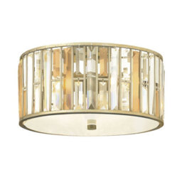Elegant 3-Bulb Silver Leaf Flush Light For Low Ceilings With Led E27 60W Bulbs