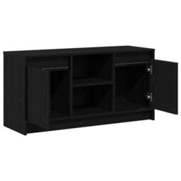 Berkfield Tv Cabinet With Led Lights In Black Oak, 100X34X50 Cm, Made From Engineered Wood - thumbnail 5