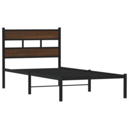Walplus Bed Frame Without Mattress With Headboard Brown Oak 90X200 Cm - thumbnail 3